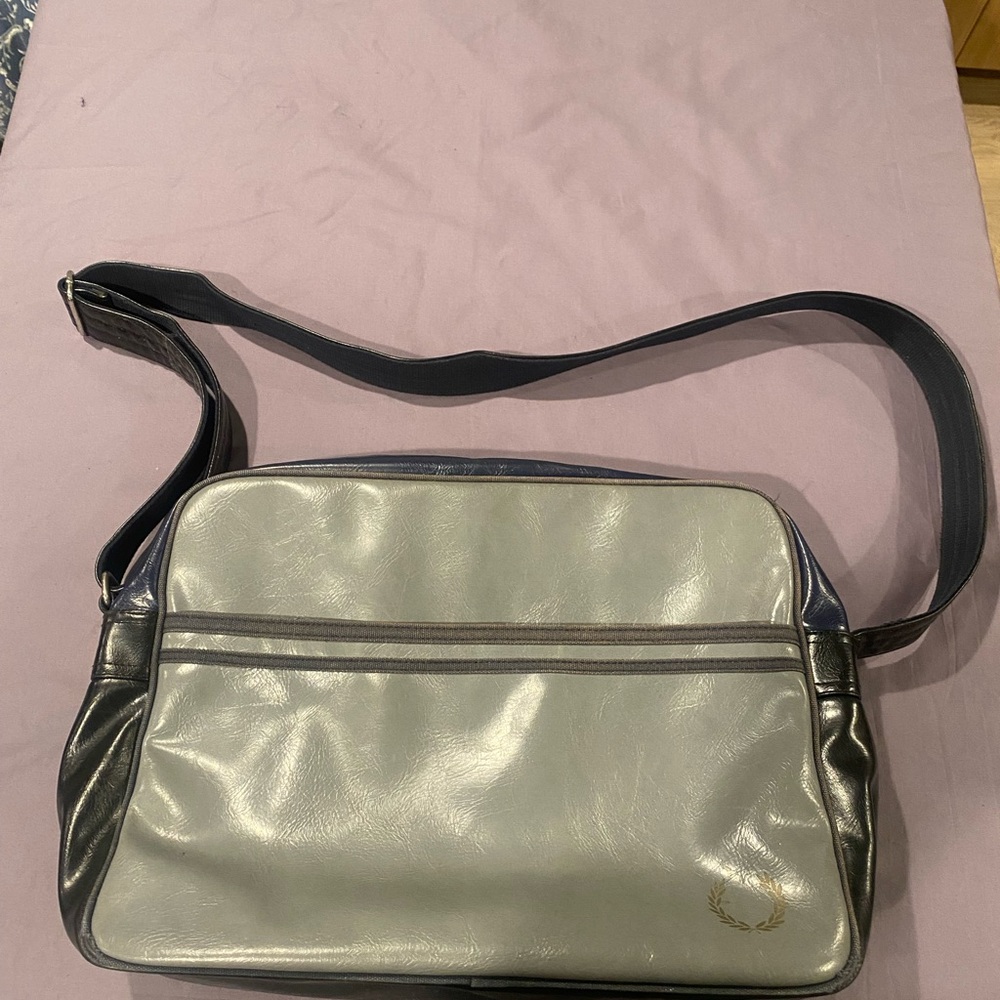 Fred Perry Gray and Black Men's Bag